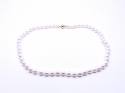 9ct Yellow Gold White Cultured Pearl Necklet 17 in