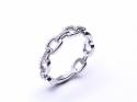 9ct White Gold Diamond Chain Link Ring