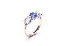 9ct Blue & White Paste Three Stone Ring