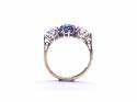 9ct Blue & White Paste Three Stone Ring