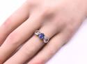 9ct Blue & White Paste Three Stone Ring