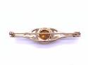 9ct Yellow Gold Celtic Amber Brooch
