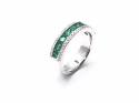 9ct White Gold Emerald & Diamond Eternity Ring