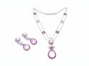 18ct Pearl, Rose Quartz & Diamond Set