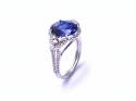 18ct Synthetic Sapphire & Diamond Ring