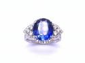 18ct Synthetic Sapphire & Diamond Ring