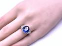 18ct Synthetic Sapphire & Diamond Ring