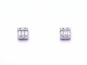 18ct White Gold Diamond Cluster Earrings 0.51ct