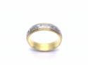 18ct 2 Colour D Shaped Wedding Ring