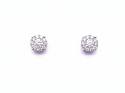 9ct White Gold Diamond Cluster Earrings 0.70ct