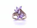 9ct Yellow Gold Purple Dress Ring