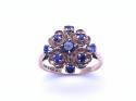 9ct Yellow Blue CZ Cluster Ring