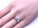 9ct White Gold Blue CZ Ring