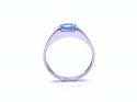 9ct White Gold Blue CZ Ring