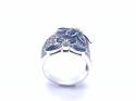 Silver Blue CZ and Marcasite Ring