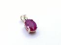 9ct Yellow Gold Oval Ruby Pendant