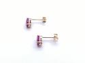 9ct Yellow Gold Oval Ruby Stud Earrings