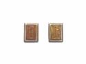 9ct Yellow Gold Rectangular Amber Clip On Earrings