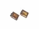 9ct Yellow Gold Rectangular Amber Clip On Earrings