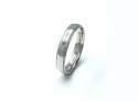 Platinum Beaded edge Wedding Ring 4mm W