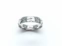 9ct White Gold Patterned Wedding Ring 6mm X