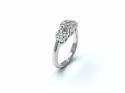 18ct White Gold Diamond Triple Cluster Ring