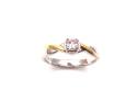 18ct 2 Colour Diamond Solitaire Ring 0.25ct