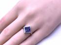 18ct Synthetic Sapphire Solitaire Ring