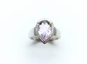 9ct White Gold Amethyst & Diamond Ring