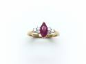 9ct Yellow Gold Ruby & Diamond Ring 0.20ct