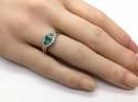 9ct Yellow Gold Emerald & Diamond Ring 0.20ct