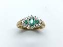 9ct Yellow Gold Emerald & Diamond Ring 0.20ct