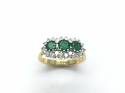 18ct Yellow Gold Emerald & Diamond Ring