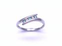 9ct Blue Topaz & Diamond Crossover Ring
