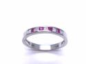 9ct White Gold Ruby & Diamond Eternity Ring 0.20ct