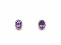 9ct White Gold Amethyst & Diamond Earrings