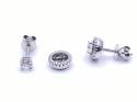 Platinum Diamond Halo Soliatre Studs 0.80ct