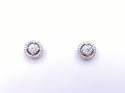 Platinum Diamond Halo Solitaire Studs 0.80ct