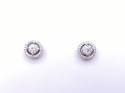 Platinum Diamond Halo Soliatre Studs 0.80ct