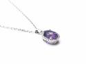 9ct Amethyst and Diamond Pendant and Chain