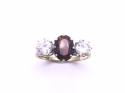 9ct Garnet & CZ 3 Stone Ring