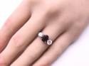 9ct Garnet & CZ 3 Stone Ring