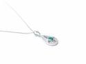 18ct White Gold Emerald & Diamond Pendant & Chain