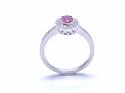 9ct White Gold Ruby & Diamond Cluster Ring 0.29ct