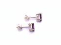 9ct Yellow Gold Rhodolite Garnet Stud Earrings