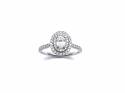 Platinum Diamond Oval Double Halo Ring 1.01ct