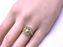9ct White Gold Peridot & Citrine Ring