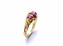 18ct Synthetic Ruby 3 Stone Ring