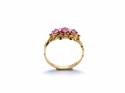 18ct Synthetic Ruby 3 Stone Ring