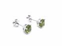 9ct White Gold Peridot Stud Earrings